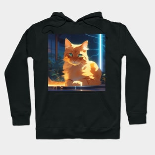 Elegant Electric Cat Hoodie